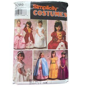 Simplicity 9089 Princess Queen Costume Sewing Pattern Bride Size 2-6 UNCUT